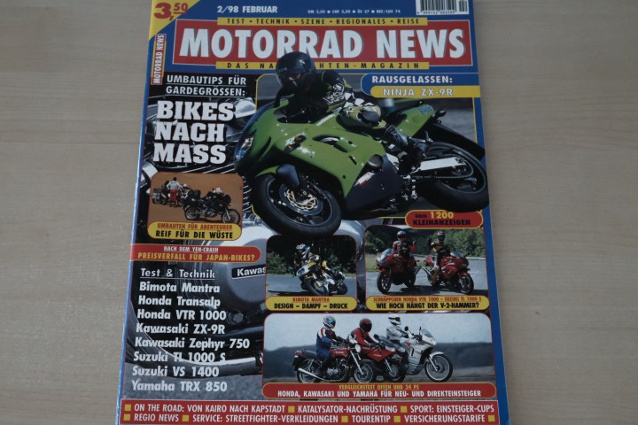 Deckblatt Motorrad News (02/1998)